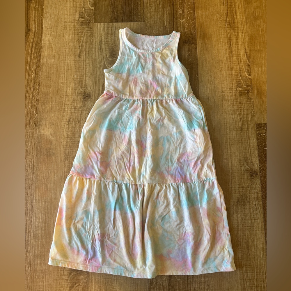 Colorful Tie-Dye Sleeveless Maxi Dress - Girl’s Small (6-6x)‎
